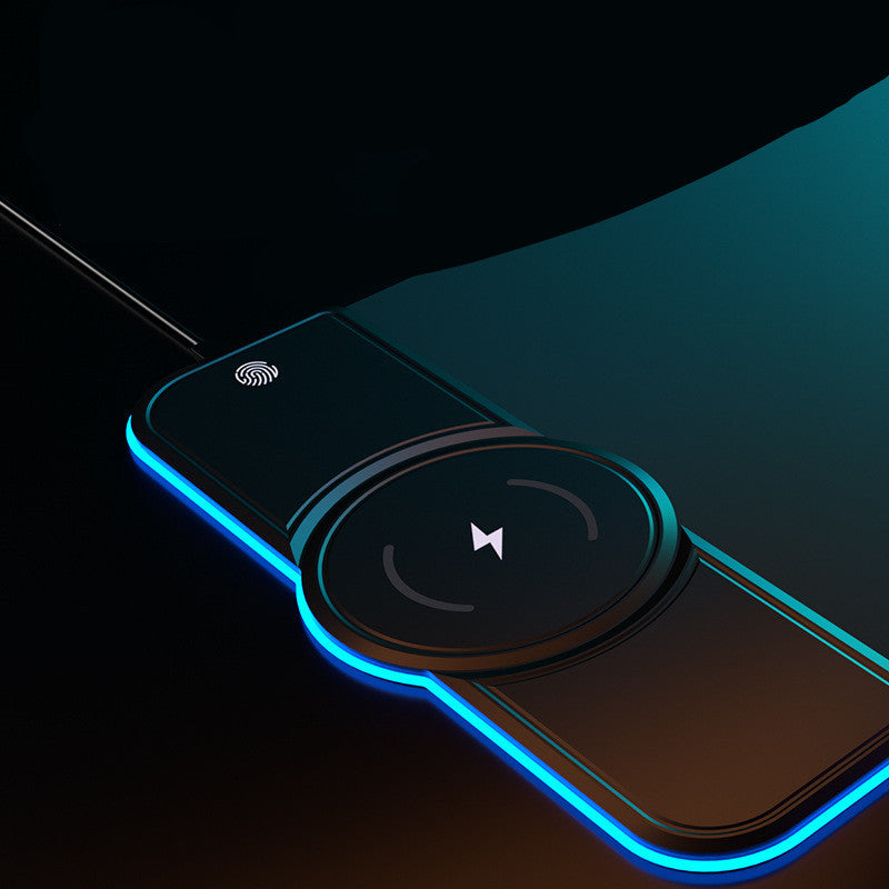 Tapis de souris lumineux avec chargeur sans fil intégré