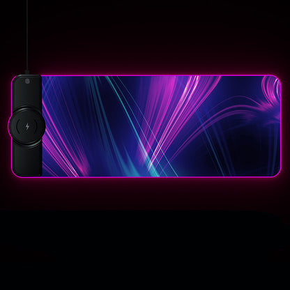 Tapis de souris lumineux avec chargeur sans fil intégré